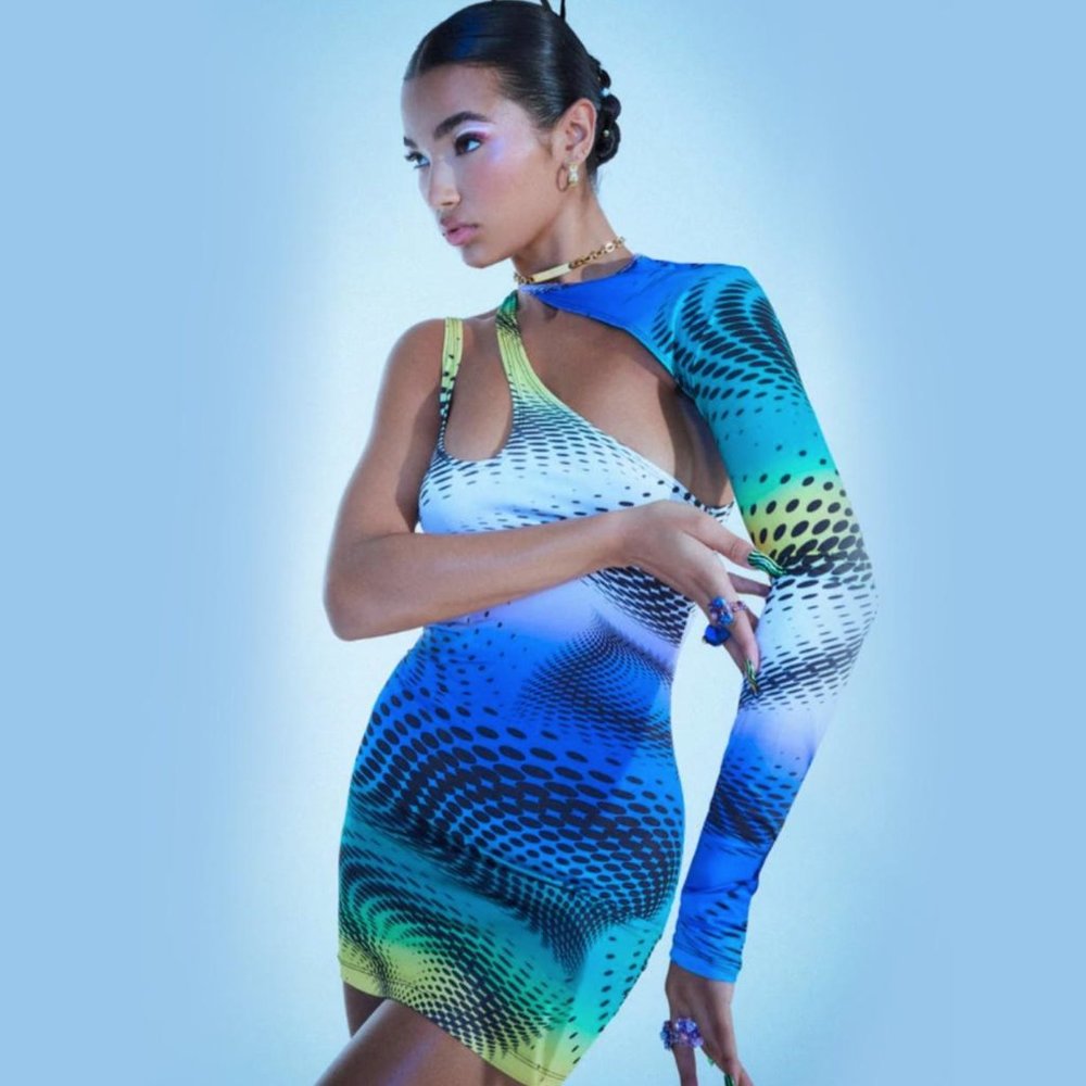 URBAN OUTFITTERS Jaded London Y2K Dot Swirl Mini Dress